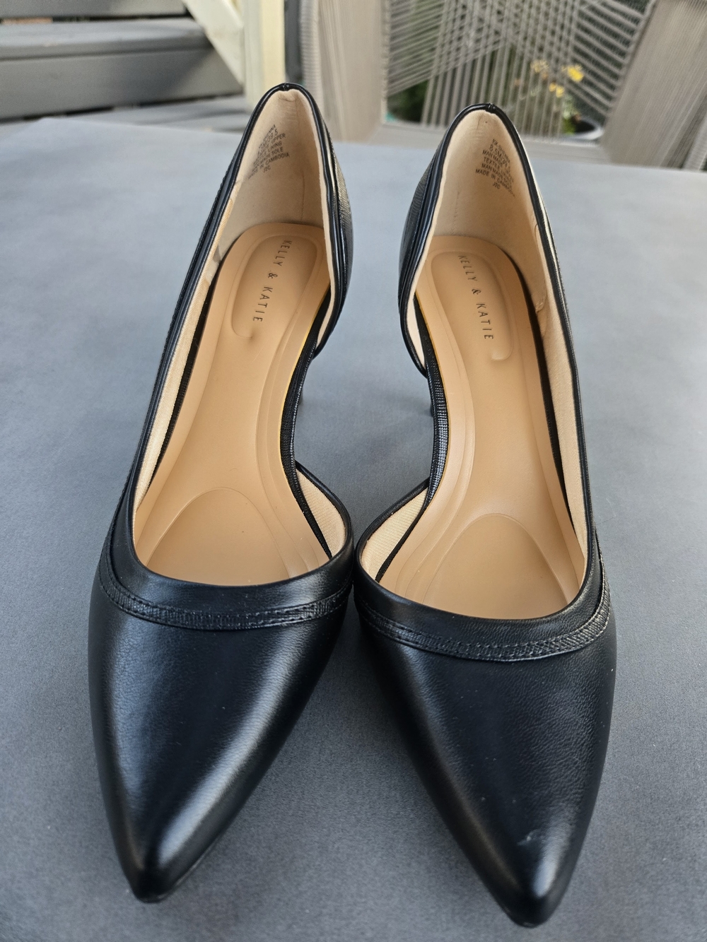 Kelly & Katie Black Pointed-Toe D'Orsay Flats
